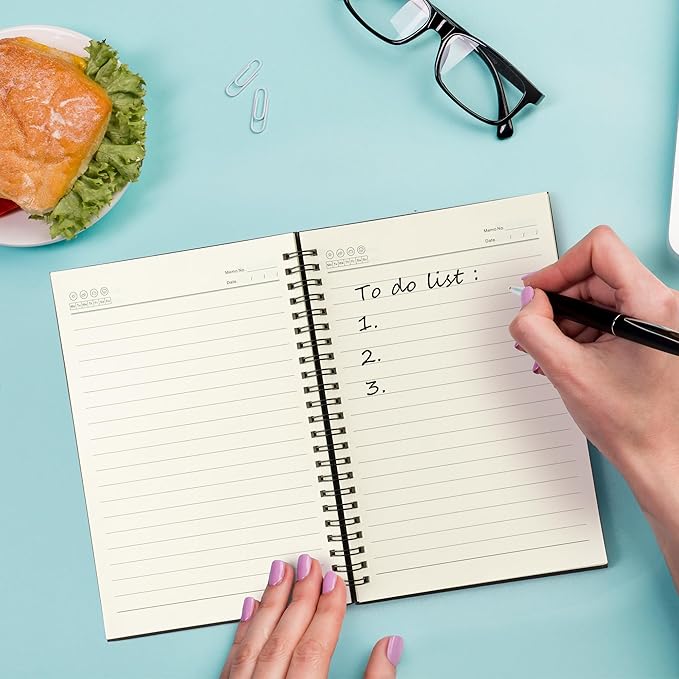 GioXtra Office Spiral Journal Notebook - 4Pcs Humorous Work Quote A5 Lined Pages Spiral Journal College Ruled Hardcover Notebook Work School Note Taking Supplies Thick Paper Subject Boost Productivity