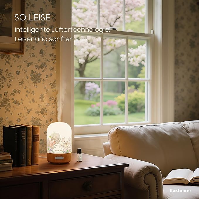 Essential Oil Diffuser with Vanilla Oil, 100ml Ultrasonic Aromatherapy Humidifier, 6 in 1 Scent Vaporizer with Timer and Auto-Off (Spring-Vanilla Oil)