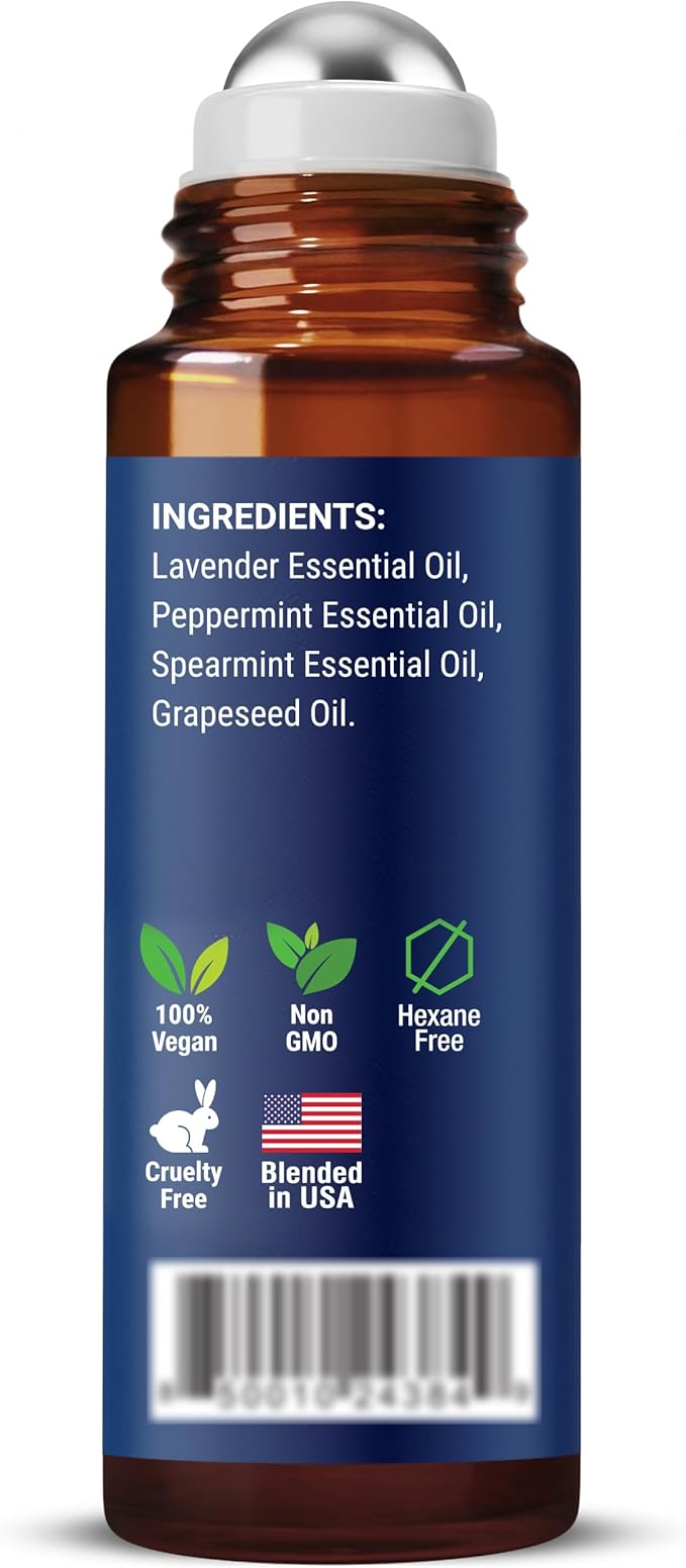 Head Calm Essential Oil Roll-On 10 ml - Soothing Migraine Roller Ball for Headache Relief - Pure Natural Essential Oils - Nexon Botanics