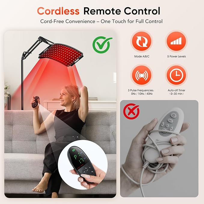 Red Light Therapy for Face Body - Infrared Lamp with Stand, 3-in-1 Use LED Light Therapy Device, 660nm Red Light & 850nm Near Infrared Light for Home Use, Ideal Gift