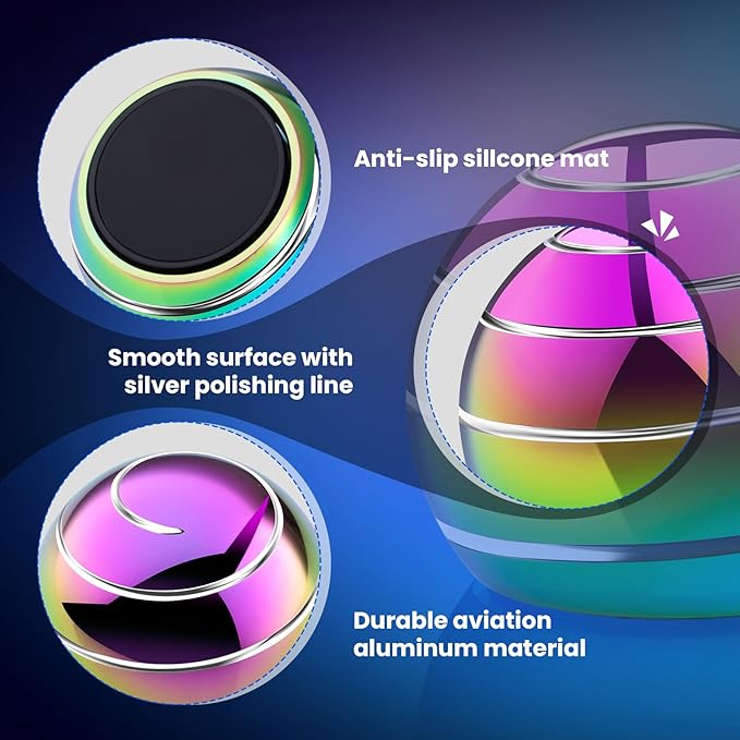 Fidget Spinner Desktop Toys - Kinetic Spinning Ball for Anxiety & ADHD Relief, Optical Illusion Fidget Toys for Adults, Kids, Parents & Friends, Ideal Gift Metal Fidgets for Office & Home