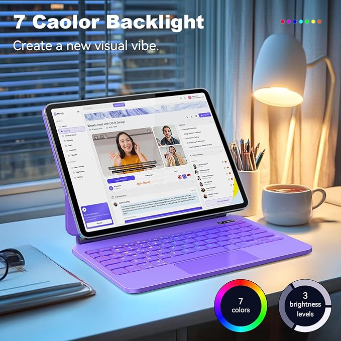 Keyboard Case for iPad Air 11-inch (M3 2025 / M2 2024) & iPad Pro 11 inch(1st/2nd/3rd/4th Generation),Magic-Style Magnetic Keyboard Case,Backlit - Multi-Touch Trackpad Keyboards