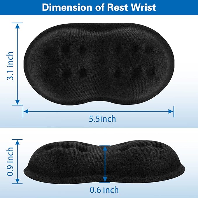 2 Pack Mouse Wrist Rest Support, Canjoy Memory Foam Mouse Wrist Rest Pad Support Cushion, Superfine Fibre Soft Ergonomic Hand Rest Support