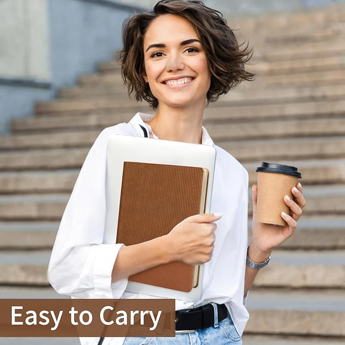 Lined Journal Notebook for Work College Ruled Note Book 7.2"x9.6" B5 PU Leather Daily Journaling 160 Pages for Women Men Writing Home School Supplies Business (B5 Lined 160pages, 10-Brown)