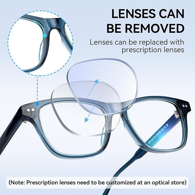 Dollger Fashionable Square Transparent Lenses Blue Light Blocking Glasses for Women Men - Computer Glasses for Stylish Women