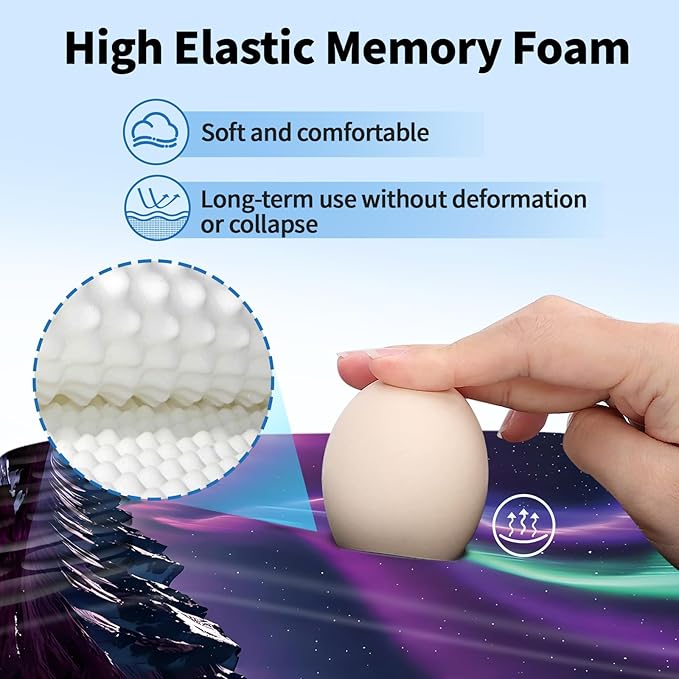 Ergonomic Mouse Pad with Wrist Rest Support, Mousepad with Comfortable Memory Foam Wrist Rest and Non-Slip PU Base for Pain Relief, Computer, Laptop, Office, Home (Aurora)