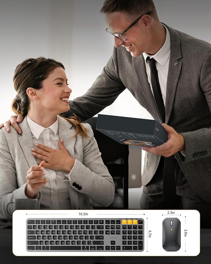 ProtoArc Backlit Bluetooth Keyboard and Mouse for Mac, KM100-A Full Size Wireless Keyboard Mouse for Mac, Multi-Device Rechargeable for MacBook Pro/Air, iPhone, iPad, Space Gray