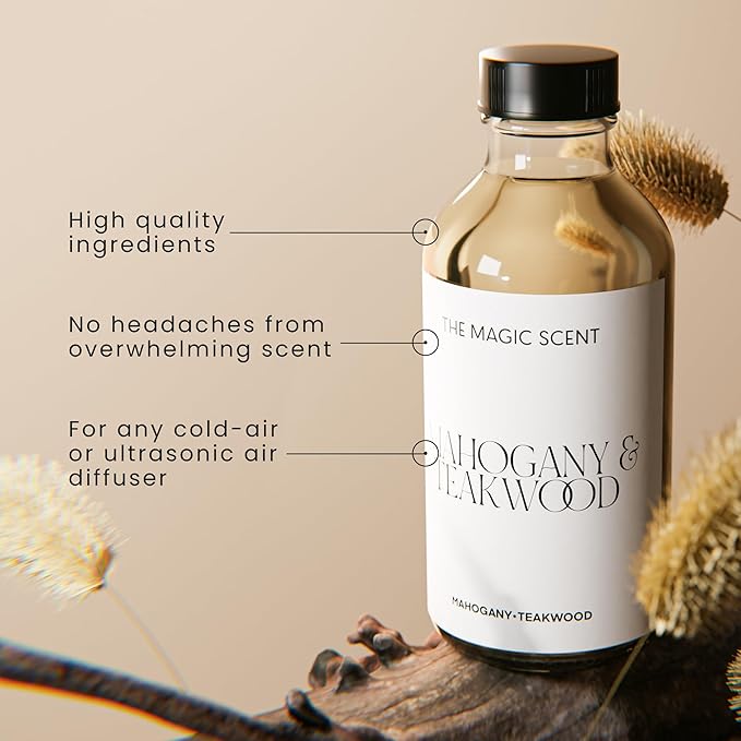 Mahogany & Teakwood Diffuser Oil - Hotel & Home Luxury Scents Inspired by Abercrombie & Fitch - Diffuser Oil Scents for Home Designed for Use in All Diffusers - 8.5 fl oz, 250 mL