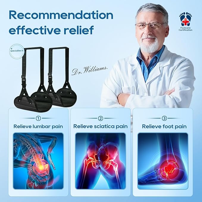 2-Pack Airplane Foot Hammock, Portable Leg Rest with Removable Cushion, Travel Essentials for Women and Men, Ergonomic Support for Car & Home