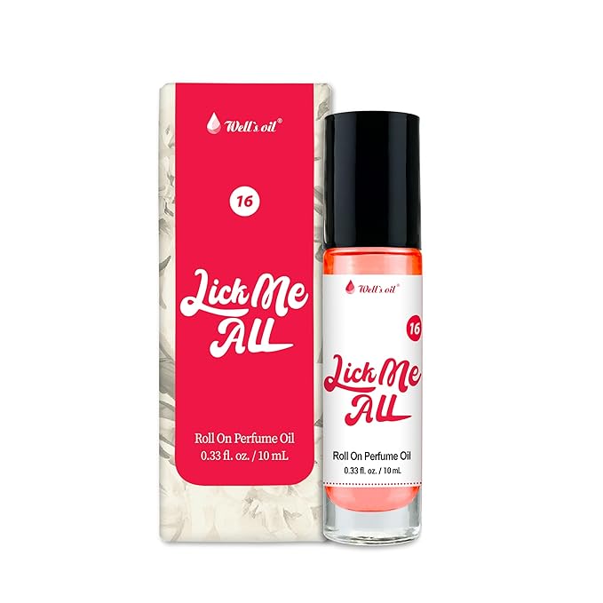 Well's Oil Roll-On Perfume Oil (Lick Me All) | Fruity Floral Notes | Long-Lasting | Paraben-Free | 0.33 Fl Oz / 10 ml