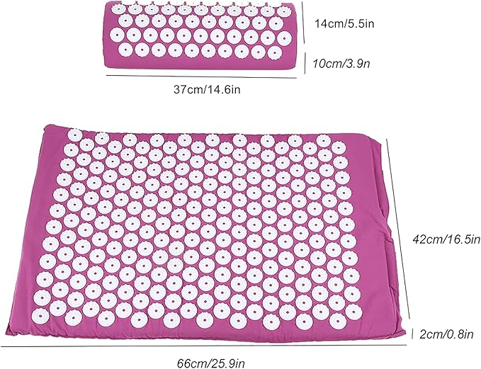Acupressure Mat, Acupressure Mat and Pillow Set Full Back Coverage Yoga Pad Mat with Carry Bag for Neck & Back Muscle Relaxation Stress Relief