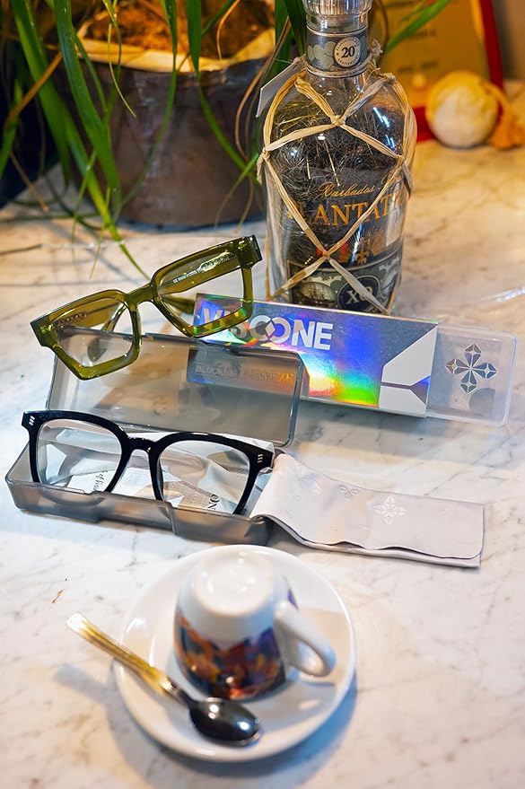 VISOONE Enhanced Version Rectangle Chic Preppy Look Blue Light Blocking Glasses for Women Men RIVER-LIGHTER