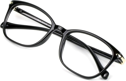 VisionGlobal Blue Light Blocking Glasses for Women/Men, Anti Eyestrain, Computer Reading, TV Glasses, Stylish Square Frame, Anti Glare