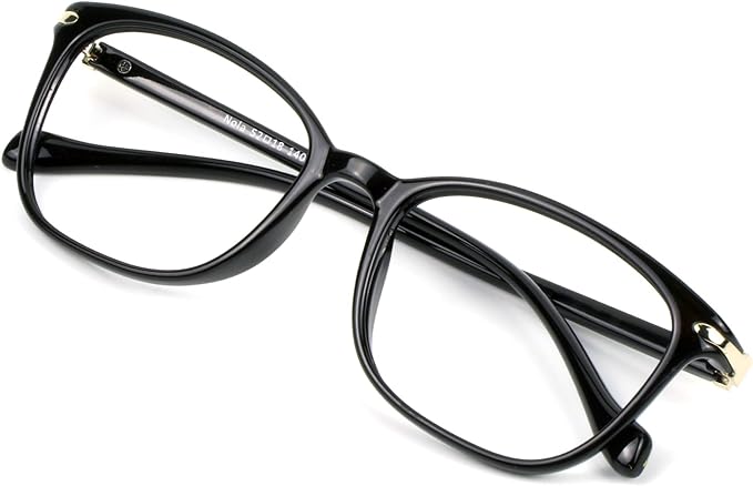 VisionGlobal Blue Light Blocking Glasses for Women/Men, Anti Eyestrain, Computer Reading, TV Glasses, Stylish Square Frame, Anti Glare(Black,+3.00 Magnification)