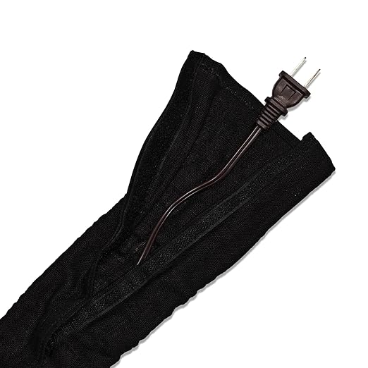 2 Pcs Fabric Cord Cover & Chandelier Chain Cover Each 6 Feet Long, Easy to Install, Ideal for Chandeliers, Lighting, Wire, Cable Management and Hiding (Black)