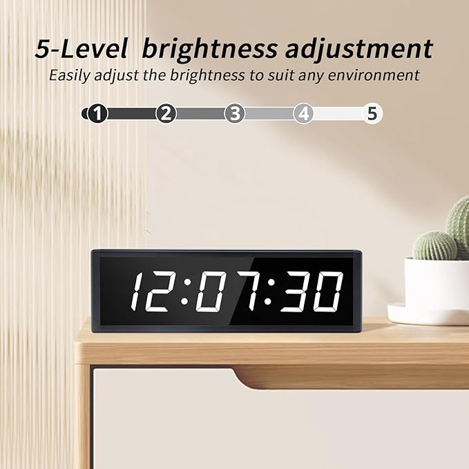 Large Digital Wall Clock with Remote Control, LED Stopwatch Timer, Countdown,Count Up, 12/24 Hour Switchable Time Clock for Home Gym Living Room Office Garage Decor (RGB, 15.2" x 4.5")