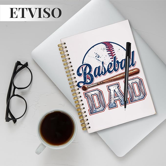 Baseball Dad Notebook, Baseball Dad Gifts Notebooks for Note Taking, Gifts for Baseballs Lovers Players Journal, Vintage Baseballs Daddy Journals for Writing, 5.5x8.3 Inch