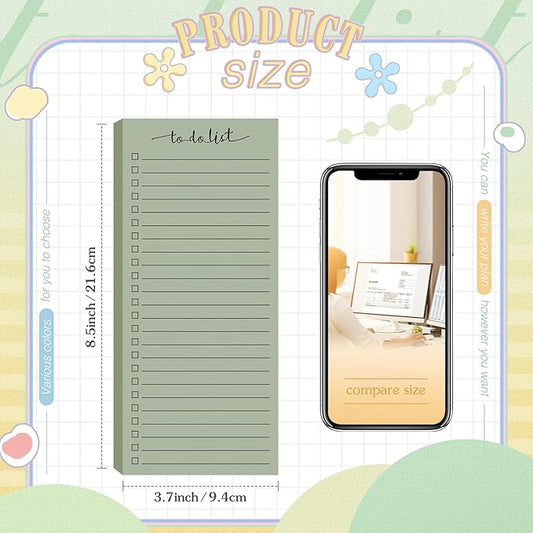 Censen 10 Pack 500 Sheets To Do List Notes Daily Checklist Notepads with 50 Sheets Each Undated Color Memo Pad Block Shopping List Pad Weekly Plan Notepad Organizer Planners(Morandi Color,Frame)