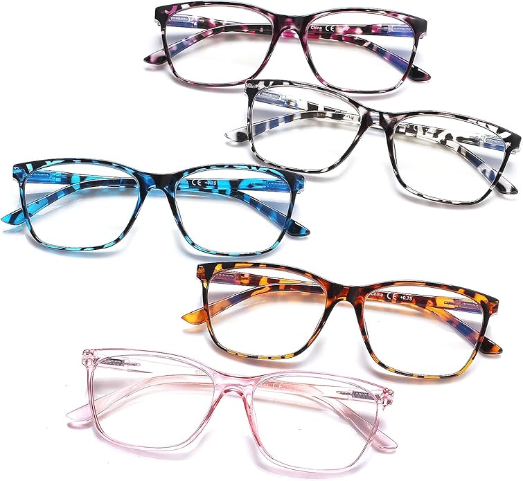 SIGVAN Ladies Reading Glasses Blue Light Blocking Spring Hinge Fashion Pattern Print Eyeglasses for Women