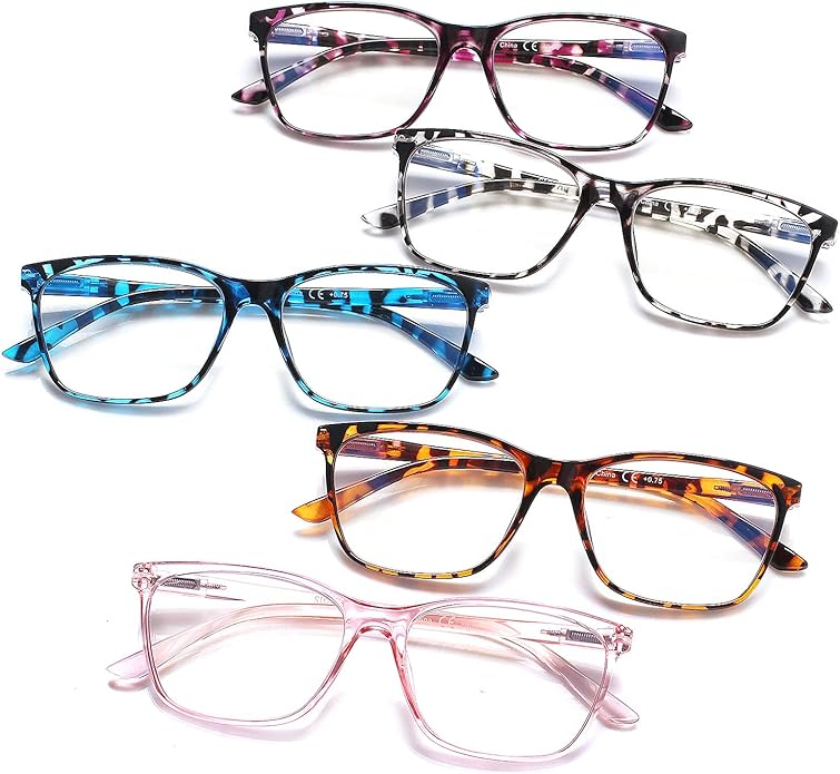 SIGVAN Ladies Reading Glasses Blue Light Blocking Spring Hinge Fashion Pattern Print Eyeglasses for Women
