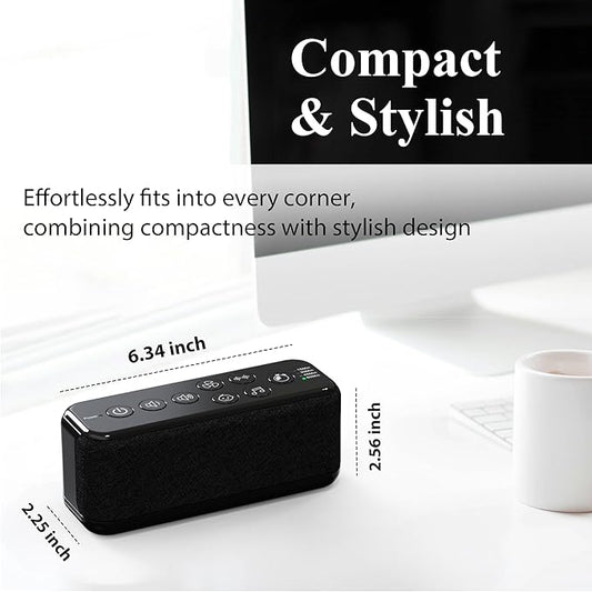 Raynic White Noise Machine, 42 Soothing Sounds Noise Machine, Rechargeable Battery Sound Machine with 8 Volumes, 5 Timers, Type-C Port, Headphone Jack for Baby, Adult, Home, Travel, Office