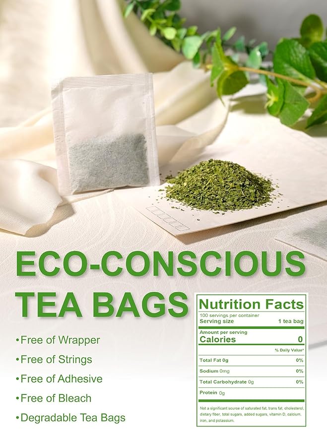 TeeLux Moringa Tea Bags, Natural Moringa Leaf Tea, Fresh & Smooth Taste, Caffeine Free, 100 Count