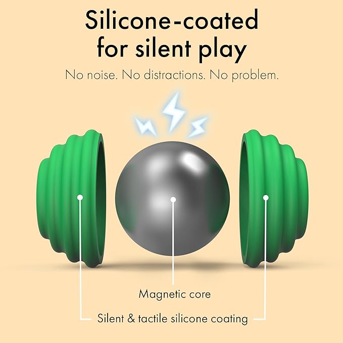 ONO Signets – Silicone Magnetic Balls with Textured Dimples, Bumps, and Waves | Fun to Play with Fidget Toy for Adults | Help Relieve Stress, Anxiety, Tension (Emerald, Set of 8)