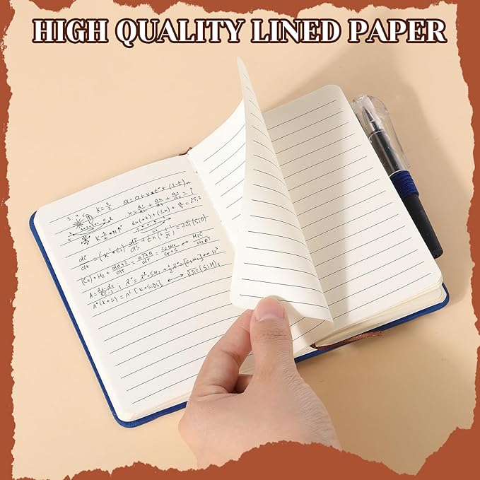 25 Pack Pocket Small Notebook Journals with Pen 5.6'' x 3.7'' Mini Journaling Notepads A6 Ruled Journals Hardcover Lined Notebook Bulk with Pen Holder for Office School Memo(Vintage Colors)
