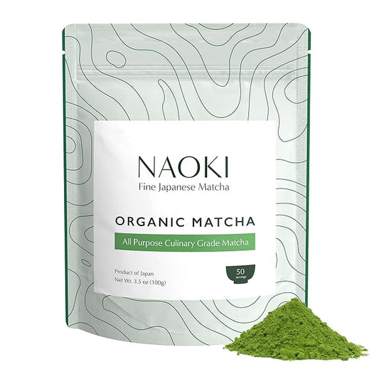 Naoki Matcha Organic All Purpose Blend - Authentic Japanese Culinary Grade Matcha Green Tea Powder from Japan (100g / 3.5oz)
