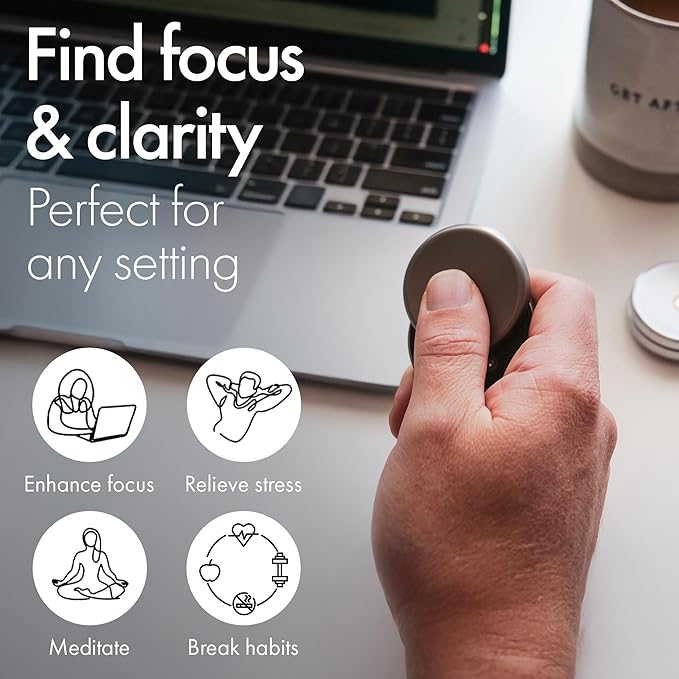 ONO Slider - Handheld Fidget Toy for Adults | Help Relieve Stress, Anxiety, Tension | Promotes Focus, Clarity | Compact, Portable Design (Natural - Titanium)