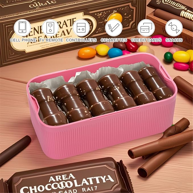 Lockable Storage Box,Medicine Safe Case Container,Refrigerator Lockbox for Personal Private Items,Medicines,Food,Snacks,Locking Cell Phone Smart Device Jail,Small Lock Box for Office,Home (Berry)