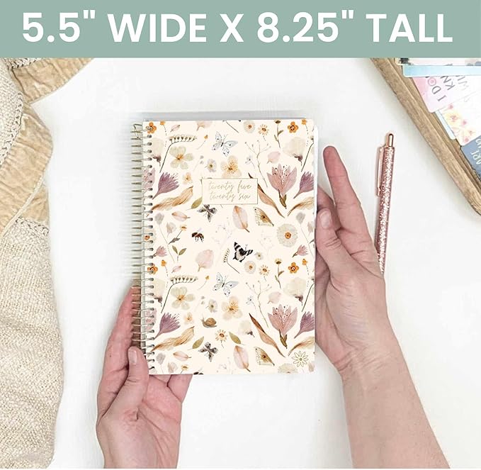 bloom daily planners 2025-2026 Academic Year Daily Planner (July 2025 - July 2026) - Weekly & Monthly Calendar Agenda Organizer Book with Stickers & Bookmark - 5.5" x 8.25" - Butterfly Garden