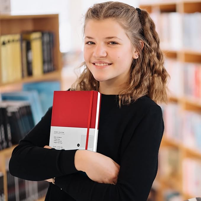 Mototo Journal Notebooks Classic College Ruled Notebooks Hardcover Leatherette Lined Journals for Office Home School Business, 8.3 x 5.5 inch, 100GSM Thick Paper, 160 Pages (Multicolor, 12 Pack)