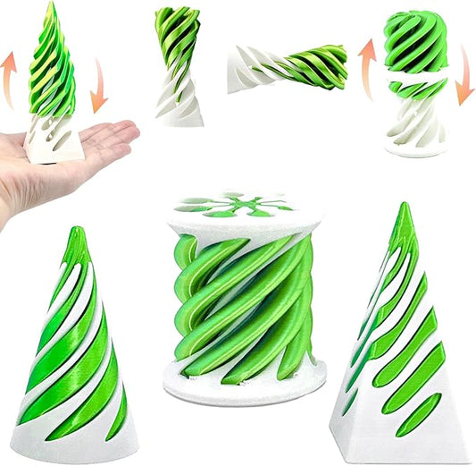 WG 3 Pack Spiral Cone Fidget Toy, Pyramid Passthrough Sculpture, Mini Cones Pass Through Pyramid Toy for Stress and Anxiety Relief