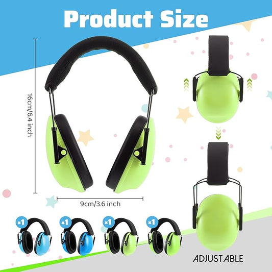 Amylove 4 Pcs Kids Ear Protection Noise Cancelling Headphones Noise Reduction Ear Muffs 27dB Hearing Protection (4 Colors)