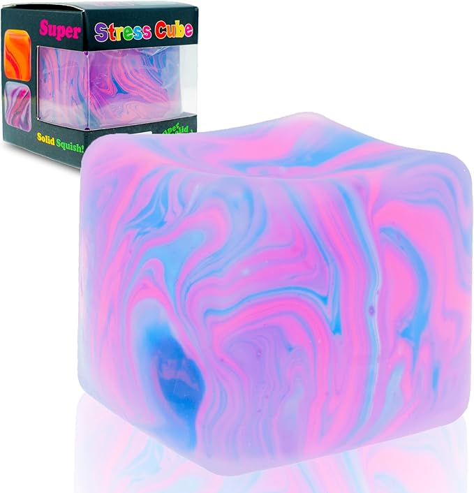 Stress Cube for Kid & Adults, Gel Filled Squishy Toys for Kids Stress Relief - High Density Squeeze Balls for Students Calming, Fidgets for Classroom Prize Toys