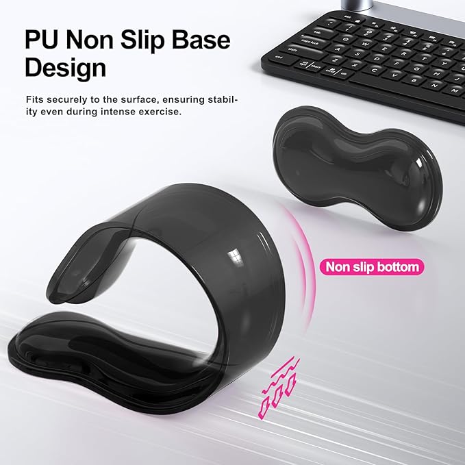 Gel Keyboard and Mouse Wrist Rest Set, Comfort Ergonomic Wrist Support, for Wrist Pain Relief, Computer Keyboard Wrist Rest (Black)
