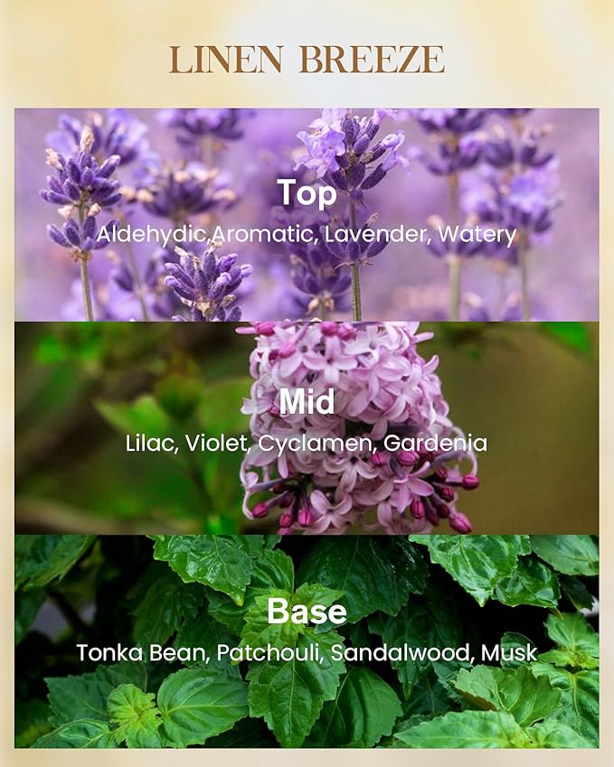 M&SENSE Large Soy Candle Linen Breeze Scented 35oz 150H Burn Time Long Lasting, 3-Wick Natural Aromatherapy Candle, No Toxic Candle Home Fragrance Housewarming Gifts