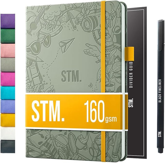 Bullet Dotted Journal Dot Grid Notebook | A5 Daily Journaling Notebooks for Personal Writing, Work, Women | 160gsm Thick Paper, Hard cover, Lay Flat Binding | 5x7 Journals Cuaderno Libretas de apuntes