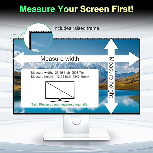 [2 Pack] Magnetic 27 Inch Privacy Screen for 16:9 Aspect Ratio Widescreen Computer Monitor, Anti Glare Blue Light Protector Shield Filter for Eyes, Removable Computer Monitor Privacy Screen 27 inch