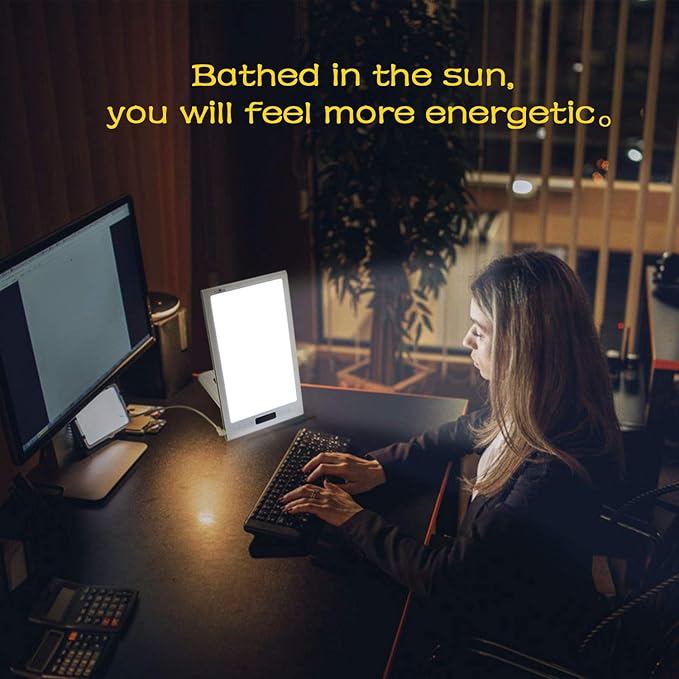 Bright Light Therapy Lamp 12000 Lux - Sunrise Alarm Clock with Dawn Simulator, APP Control - Wake Up Happy & Start Your Day Positively