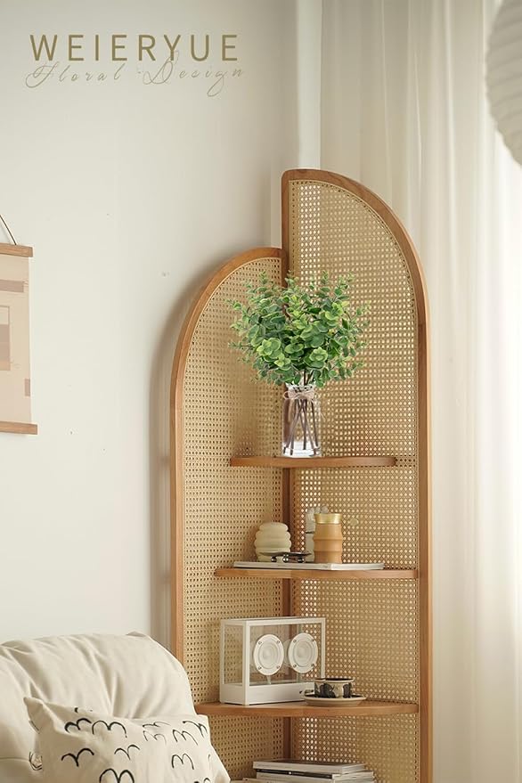 Artificial Eucalyptus Stems in Glass Vase with Faux Water,Artificial Plants Eucalyptus Leaves for Shelf Desk Bathroom Farmhouse Room Coffee Table Home Decor, Central Decoration.