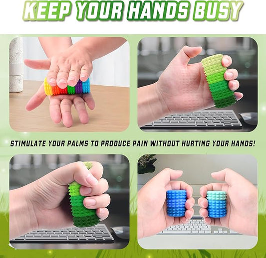 Magnetic Little Ouchies Pain Fidget Toys,Pain Stim Fidget Sensory Toys for Adults Stress Anxiety Relief,Small Quiet 3D Printed Fidgets Spiky Grippie Toy Office Workers Gifts (1 PCS Black)