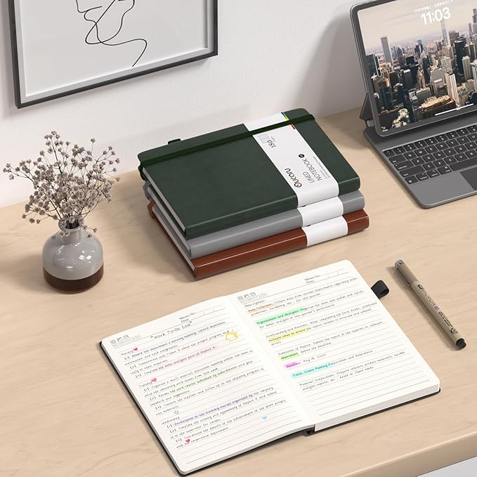 Oucaru Lined Journal Notebook, 24 Pack, 180 Pages, A5 Journals for Writing, 100 GSM Thick Paper, Small Notebooks Daily Journal for Women Men Work, Business, School, Travel Supplies