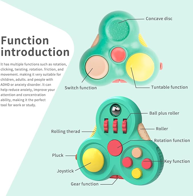 Fidget Toys for Adults,1PCS Fidget Pad Easter Basket Stuffers for Boys Girls,Sensory Toys Stress Relief Cube Clicker Controller,ADHD Autism Fidget Spinner for Office Desk Travel Games