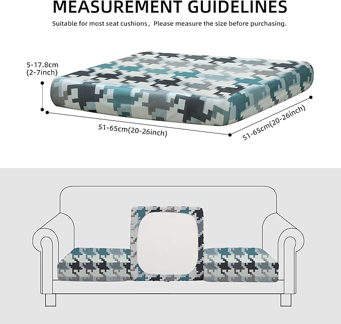 8Pcs Stretch Patio Cushion Covers Outdoor Cushion Cover, Jacquard Stretch Cushion Covers, Cover Replacement, Outdoor Sofa Covers, Washable Furniture Couch Cushion Cover (Mosaic)