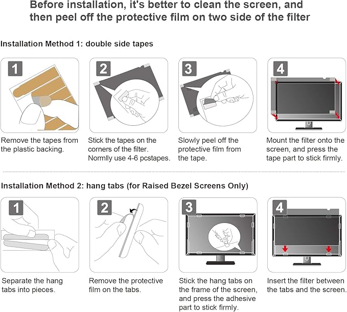 22 inch Computer Privacy Screen Filter for 16:9 Aspect Ratio Widescreen Monitor - Anti-Glare & Anti-Scratch Protector Film - Blue Light Filter (22 Inch (Diagonal) - 16:9Aspect Ratio)