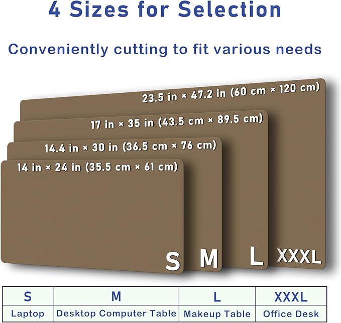 Boutilon Leather Desk Pad Protector,Non-Slip Mouse Pad,Laptop Desk Pad,Office Mouse Mat,Waterproof Leather Desk Blotter,Desk Writing Pad for Office and Home (M-Dark Apricot,30"x14")