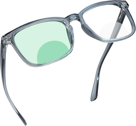 YEIN Bifocal Reading Glasses with Blue Light Blocking Lenses, Bifocal Reader for Women and Men, Vintage Square frame with Spring Hinge (+0.75/+3.25 magnification)