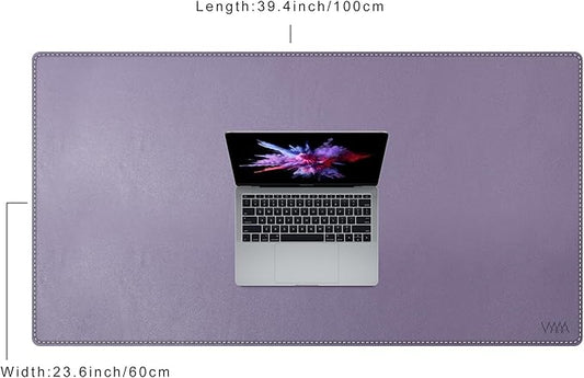 Vyaaa PU Leather Desk Mat, 40“ x 24” XXL Leather Desk Pad, Waterproof Extra Large Desk Mat, Large Mouse Pad, Desk Mats on top of Desks for Home or Office (Purple)